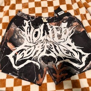 Darc Sport Black and White Graphic Men's Athletic Shorts